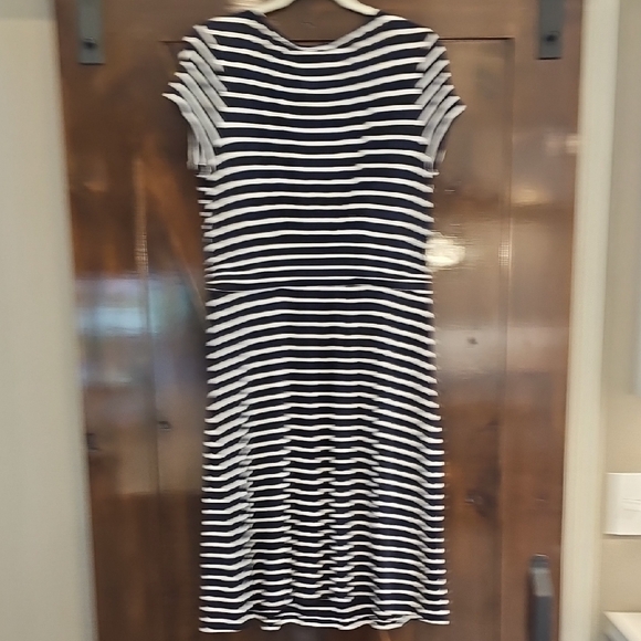 NWT - Boden Navy and White Striped Midi Dress 10 - Picture 7 of 10